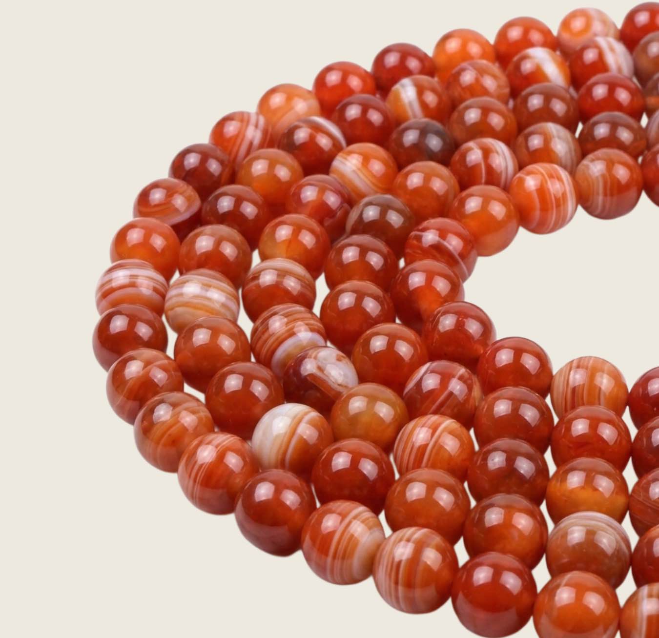 Carlenian (Yemen Agate) Gemstone Bead Strands (Size 8mm)