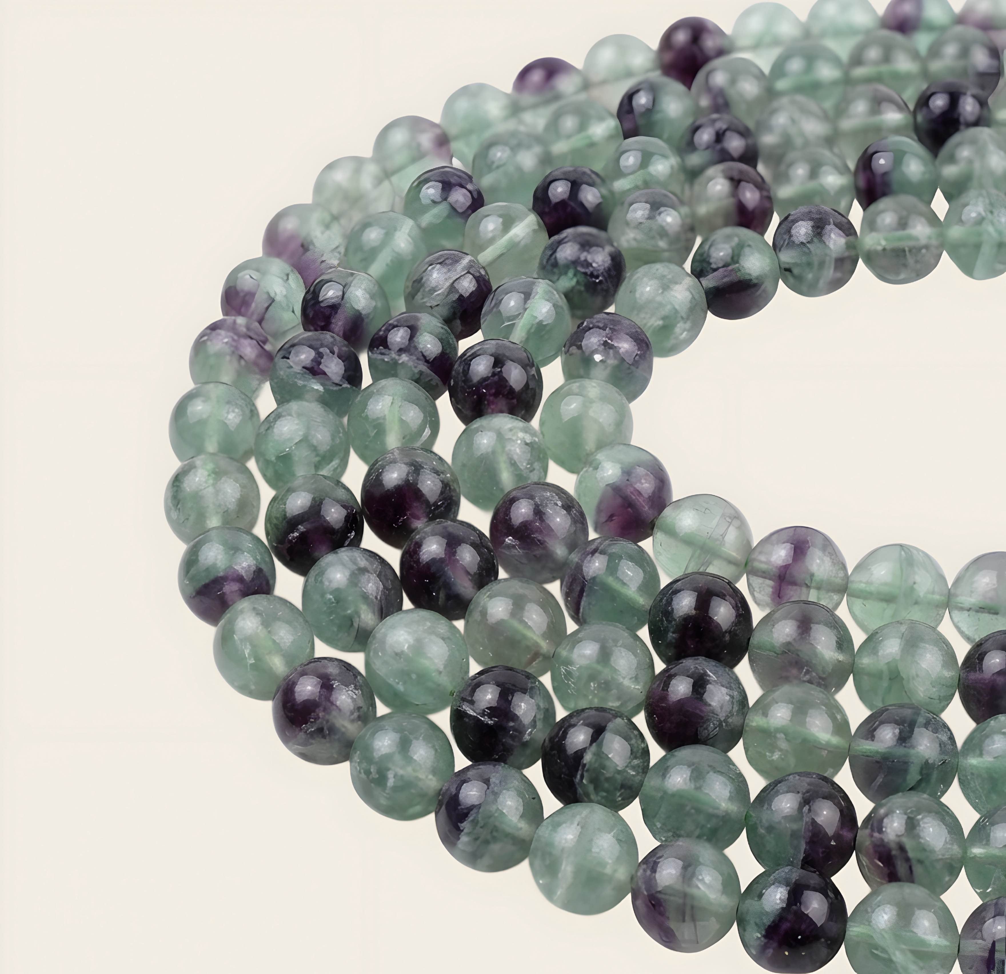 Fluorite Gemstone Bead Strands (Size: 8mm)