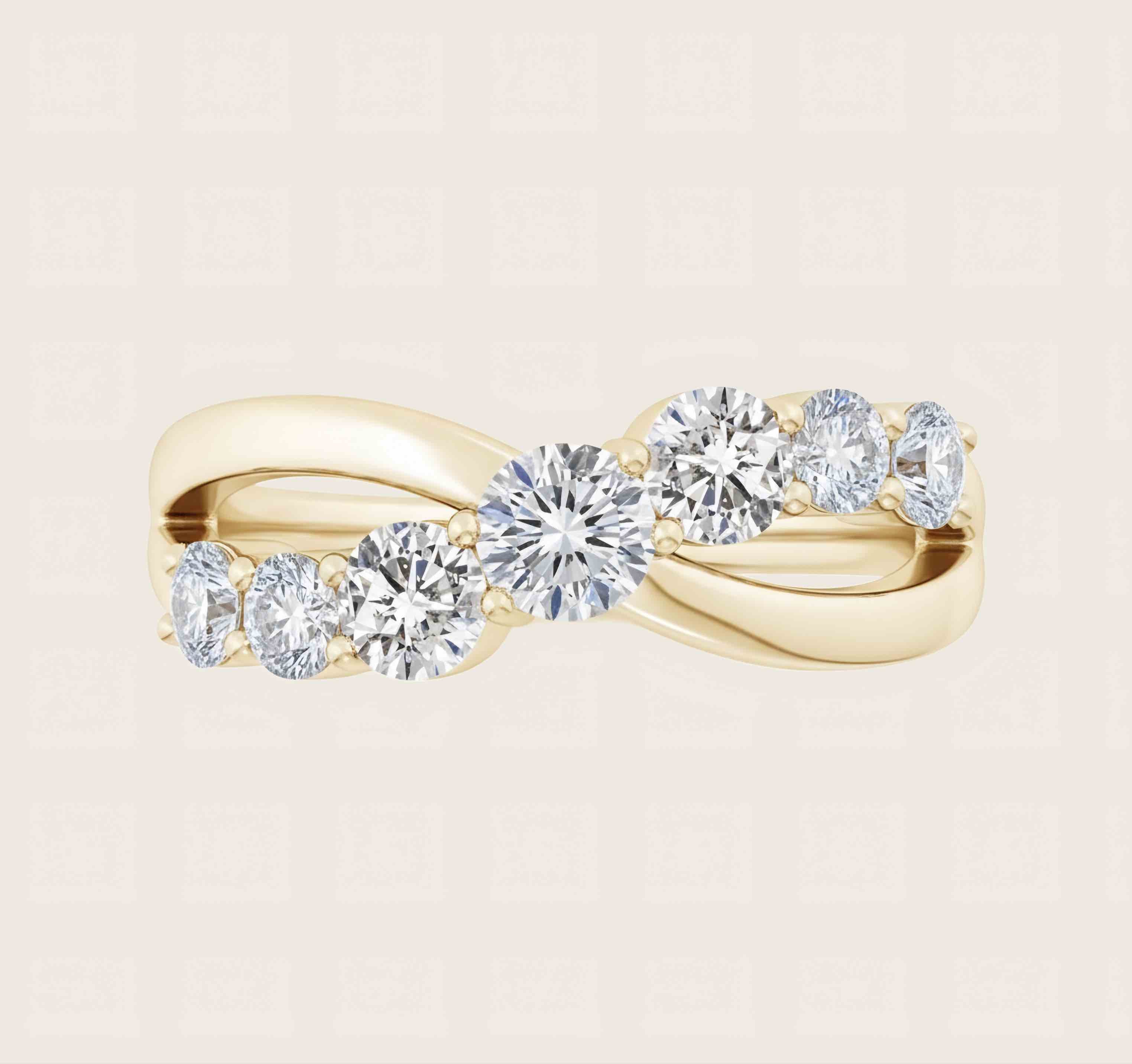 Round Cut Multi-Stone 925 Sterling Silver Ring with 18K Gold Plating