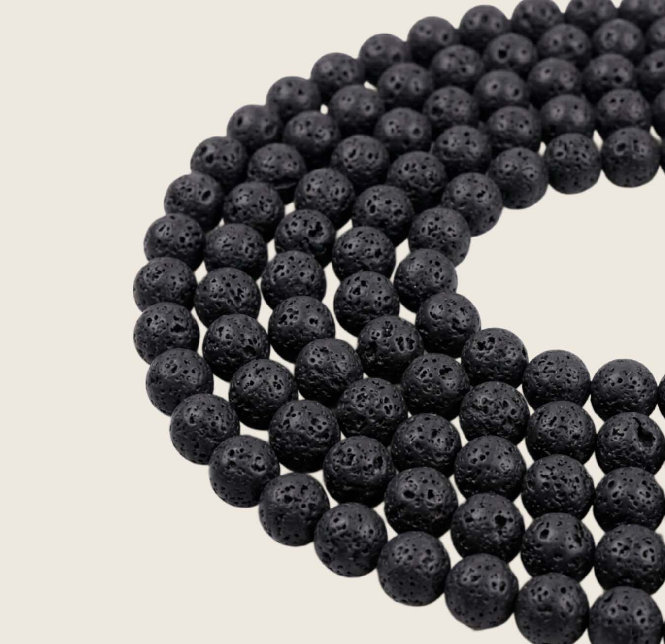 Lava Gemstone Bead Strands (Size: 8mm)
