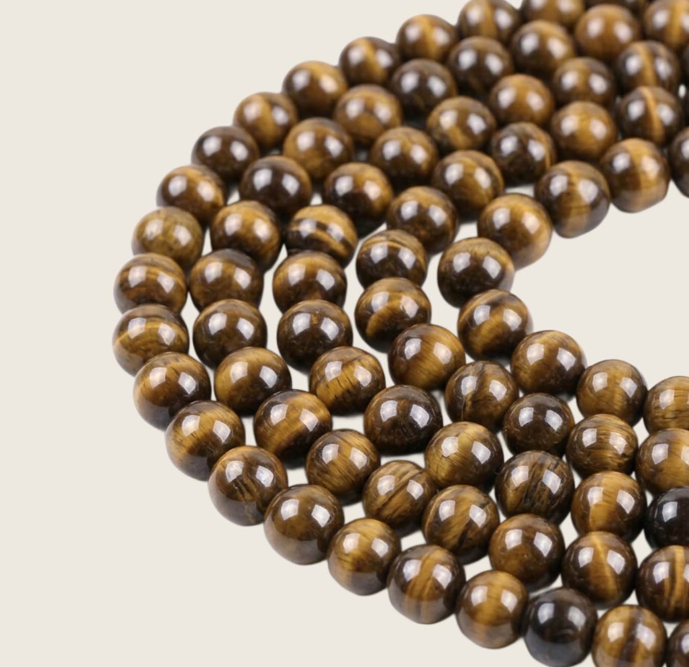 Tiger Eye Gemstone Bead Strands (Size: 8mm)
