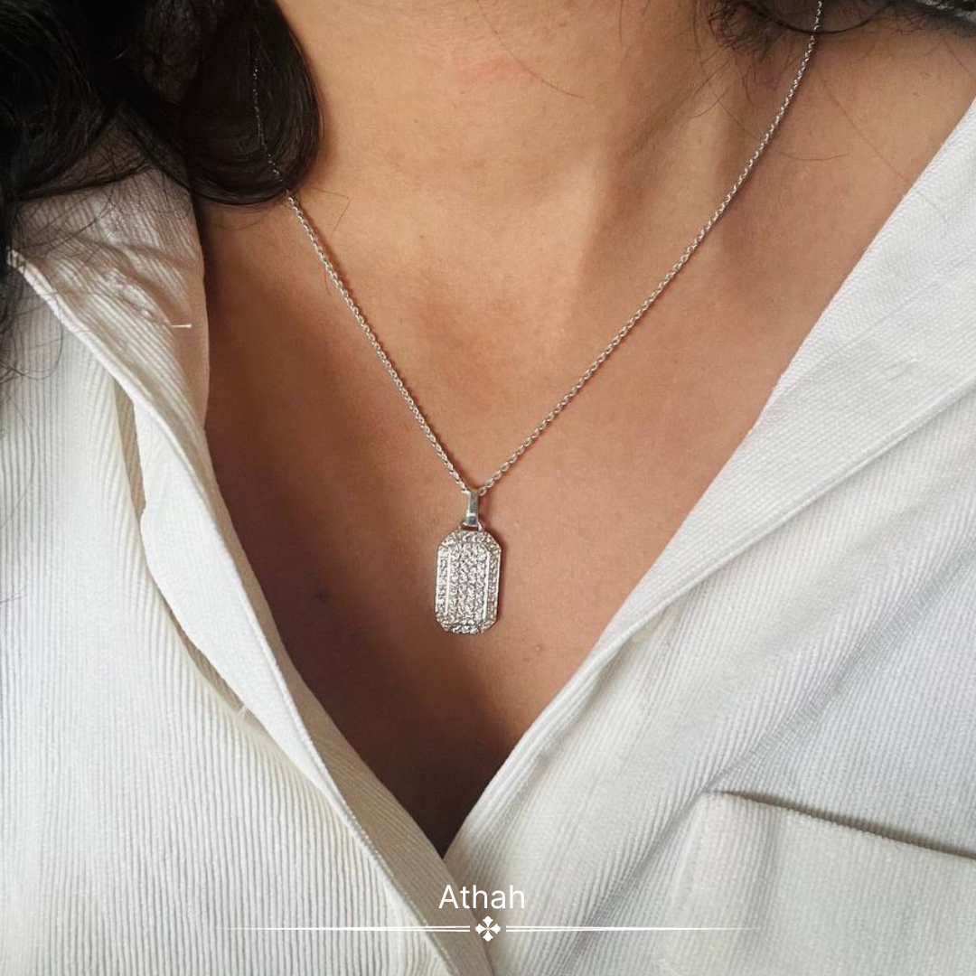 Athah Sparkle Tag Pendant with Chain