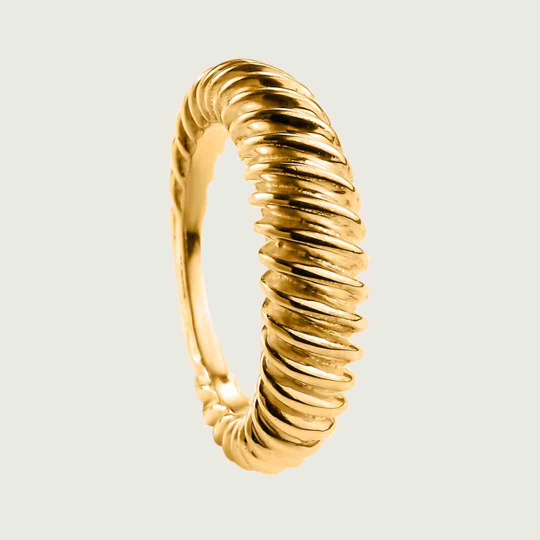 925 Silver Big Ring in Gold platting