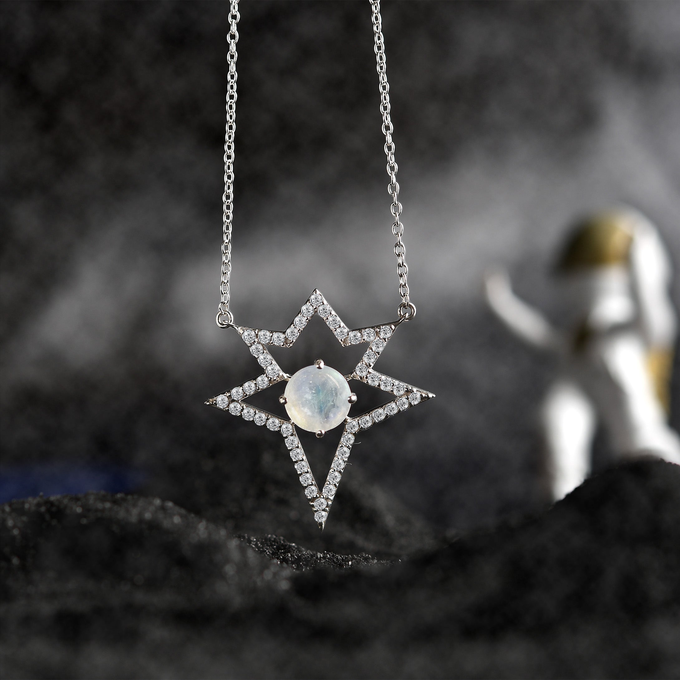 Athah Nova Moonstone Pendant with Chain