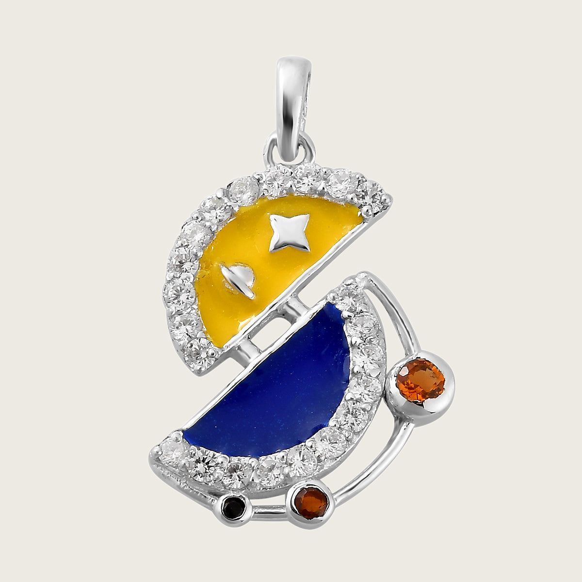 Athah Citrine Magic of Moon Zircon Pendant with Chain