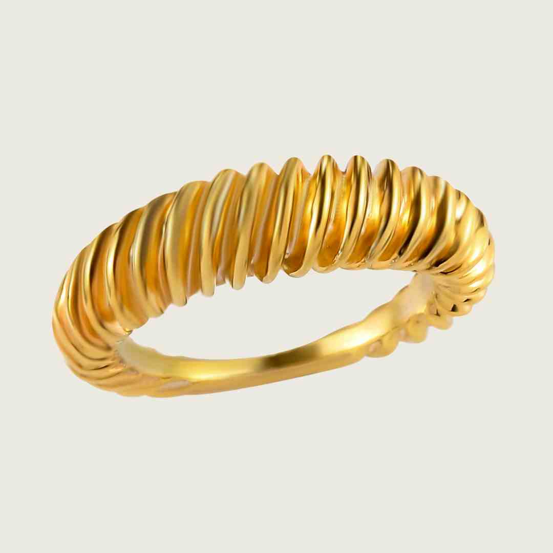 925 Silver Big Ring in Gold platting