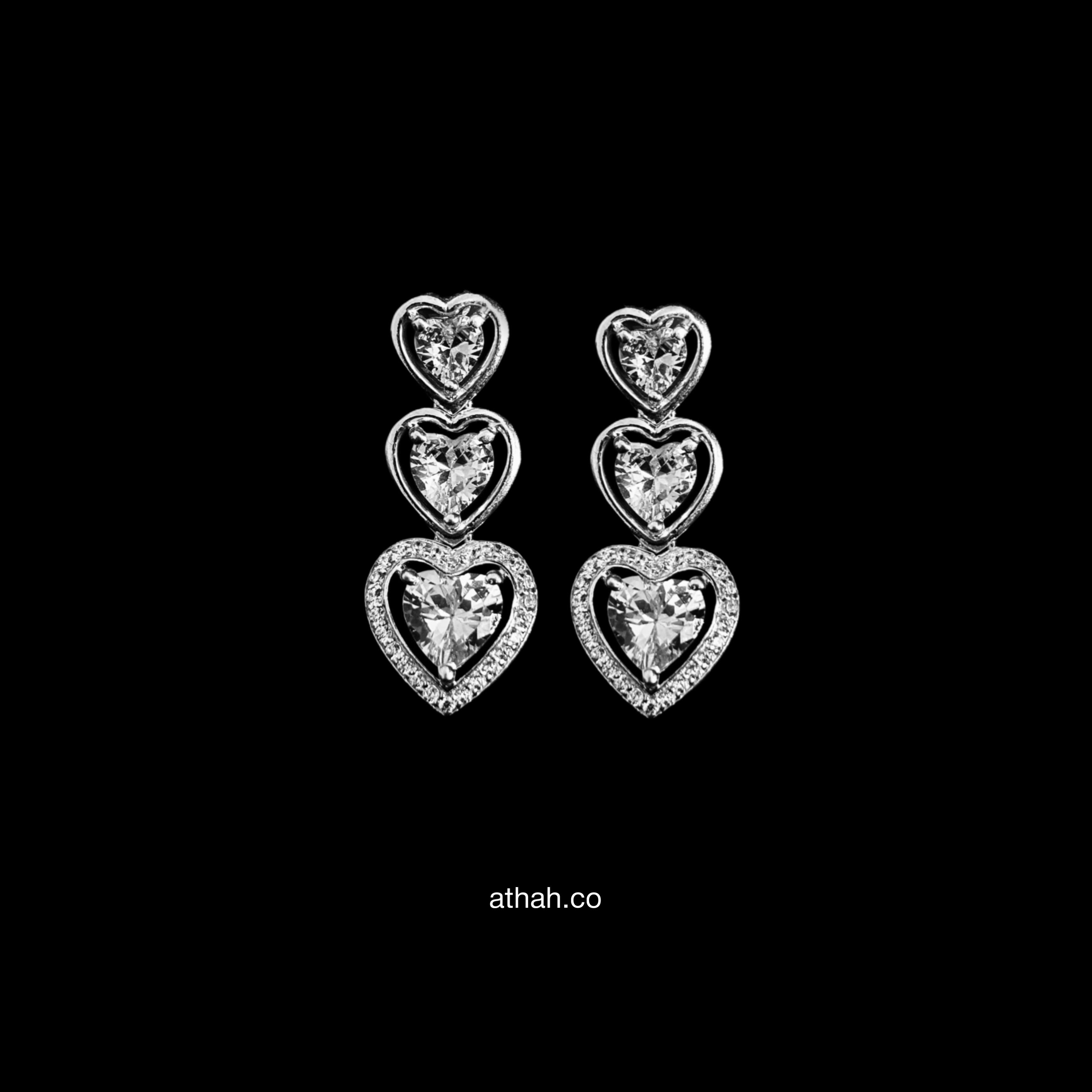 Athah Heart Drop Glittera Earrings