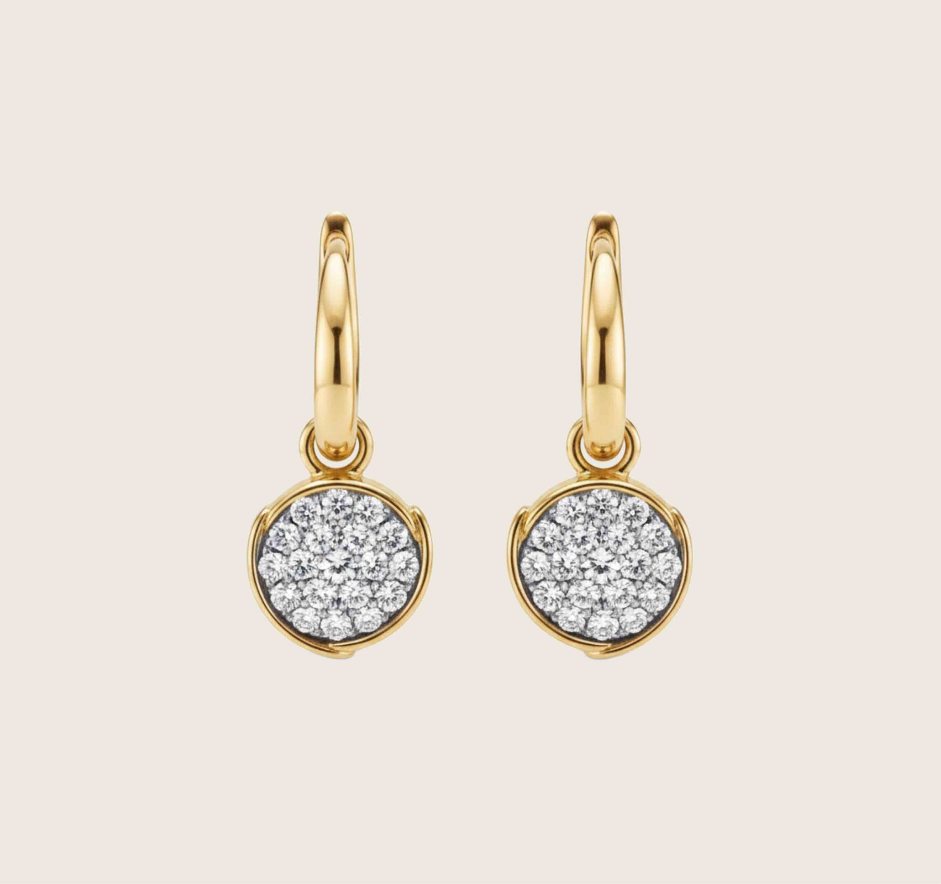 Huggie Hoop Dangling Earrings with Zircon Stones in 925 Sterling Silver with 18K Gold Plating