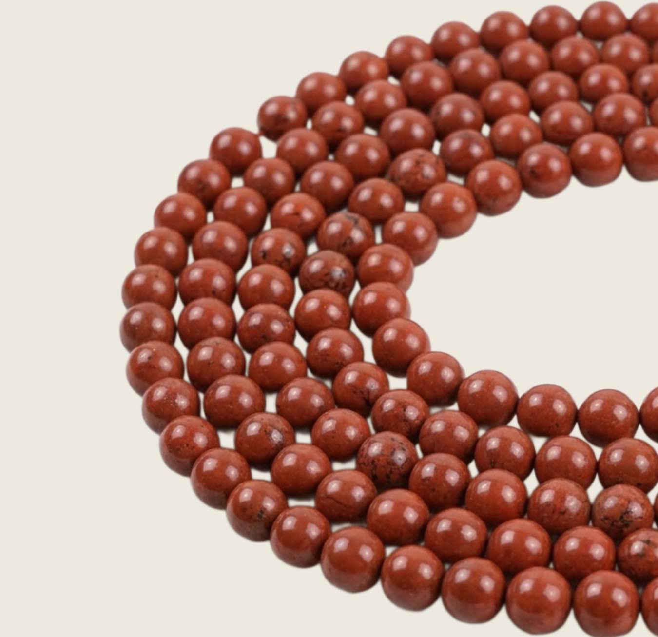 Red Jasper Gemstone Bead Strands (Size: 8mm)