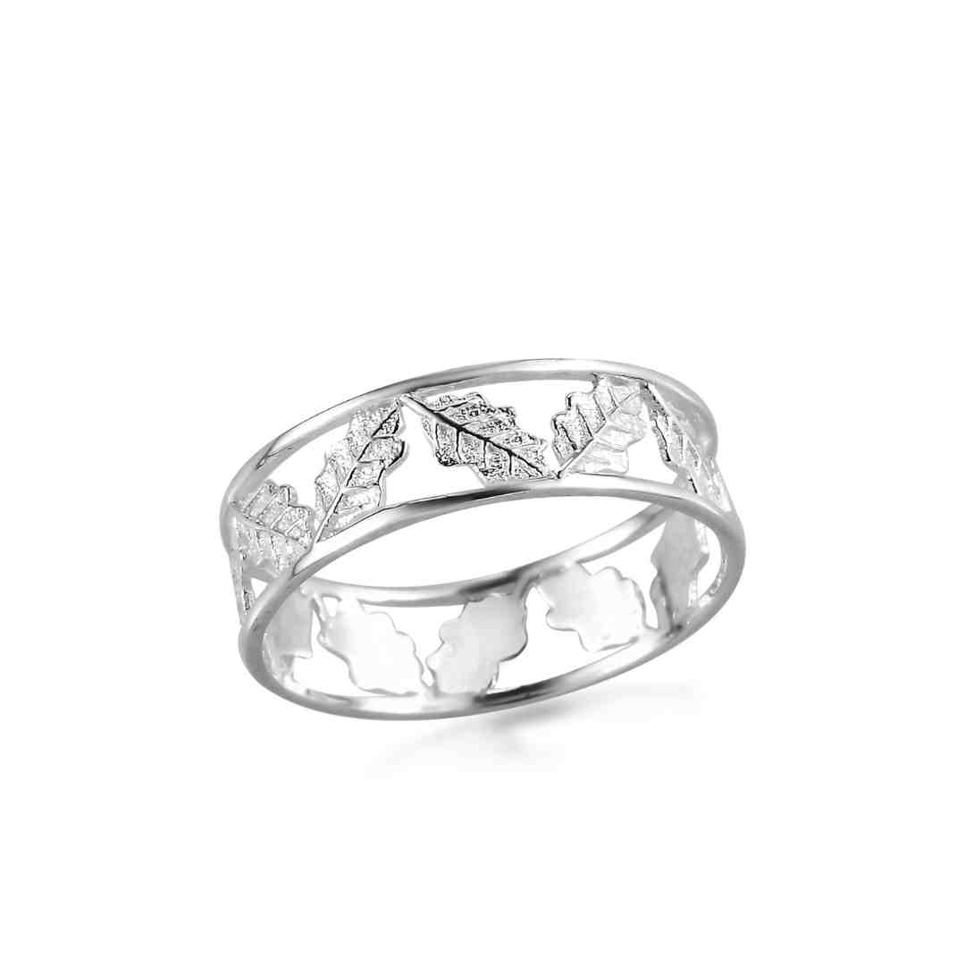 Athah Mystic Leaf Pure 925 Silver Band Ring