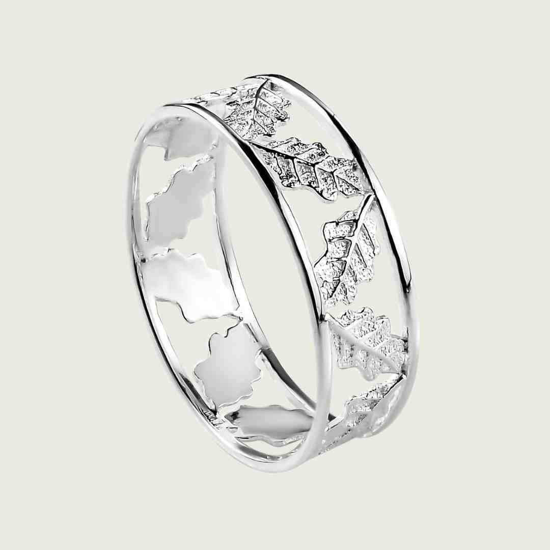 Athah Mystic Leaf Pure 925 Silver Band Ring